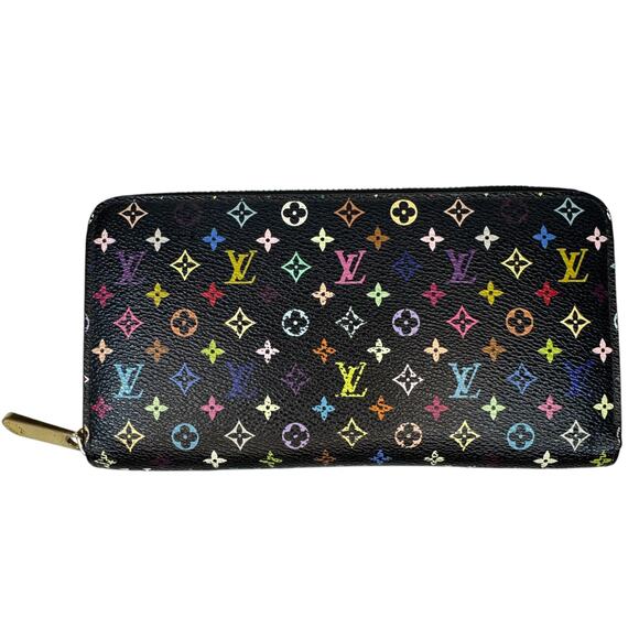 Louis Vuitton Murakami Wallet Multicolor Monogram Vintage Long Zippy Noir Purple - Picture 3 of 14